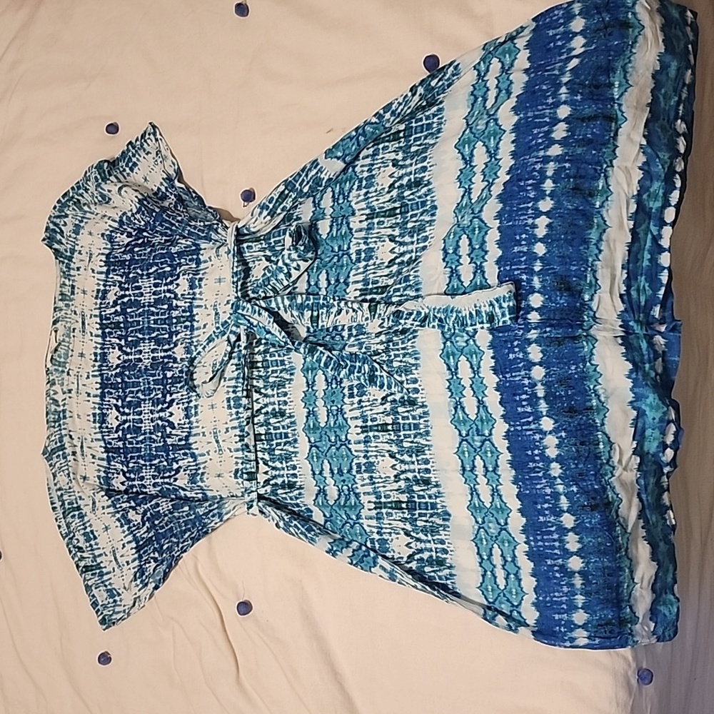 Blue patterned dress